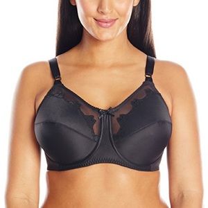 Bali Black Classic Underwire Flower Bra DDD